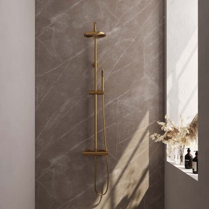 Brauer Gold Edition thermostatische regendouche set - 20cm douchekop - goud geborsteld PVD