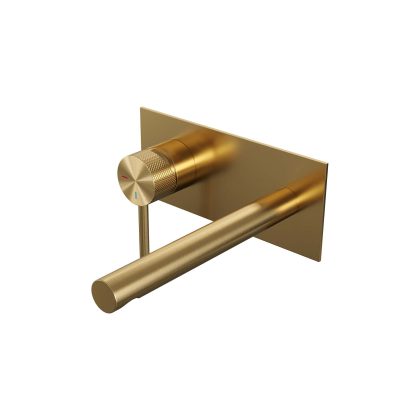 Brauer Gold Carving inbouw wastafelmengkraan, rechte uitloop, model A2, goud geborsteld PVD