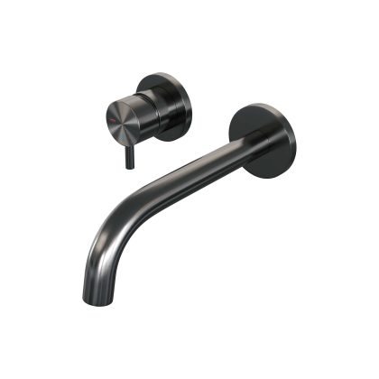 Brauer Gunmetal Edition inbouw wastafelmengkraan met gebogen uitloop en rozetten B2 gunmetal geborsteld PVD