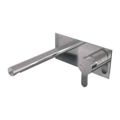 Brauer Chrome Edition inbouw wastafelmengkraan, rechte uitloop, afdekplaat D1 chroom