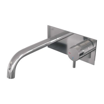 Brauer Chrome Edition inbouw wastafelmengkraan B1 met gebogen uitloop en afdekplaat, chroom