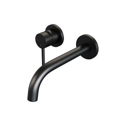 BRAUER Black Edition inbouw wastafelmengkraan, gebogen uitloop, rozetten A2 - mat zwart