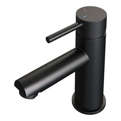 Brauer Black Carving lage opbouw wastafelmengkraan model A - mat zwart