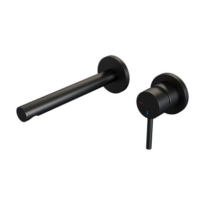 Brauer Black Edition inbouw wastafelmengkraan, rechte uitloop, rozetten model A1 mat zwart