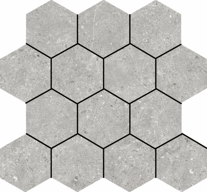 Baldocer Cerámica Stoneland Pearl mozaiek hexagon op net van 29x27cm