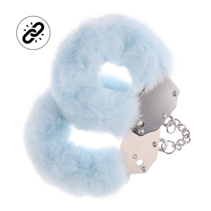 Ouch! by Shots Zware Fluffy Handboeien - Poederblauw