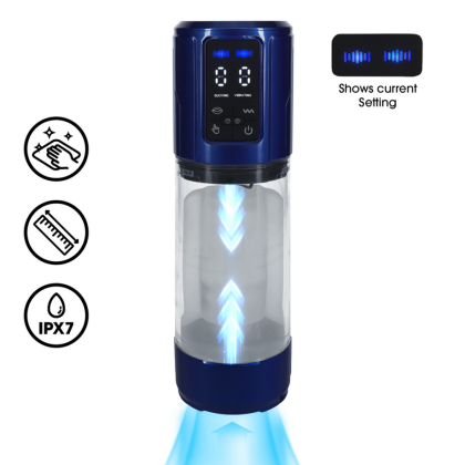 Pumped by Shots UltraLift - Automatische Waterdichte Masturbator Pomp - Metallic Blauw