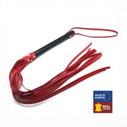 Red Leather Houten Martinet met Leren Touwen - 78 cm - Rood