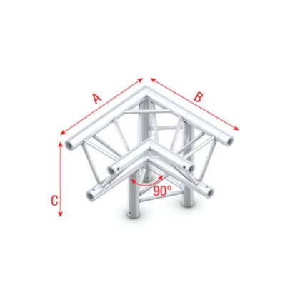 Showtec DT22 Decotruss 012 3-weg hoek 90g apex down
