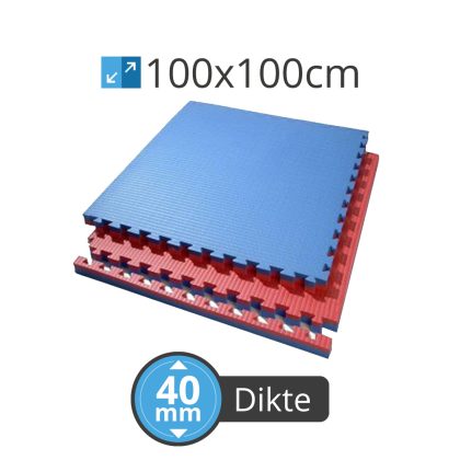 PT Essentials Tatami matten rood-blauw - 100x100x4 cm - Palletprijs