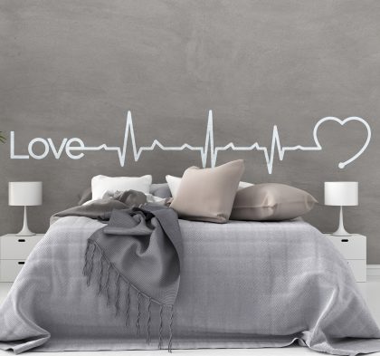 TenStickers - Muurstickers Tekst muursticker elektrocardiogram liefde