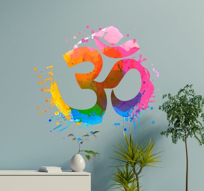 TenStickers - Muurstickers Om yoga muur vinyl sticker
