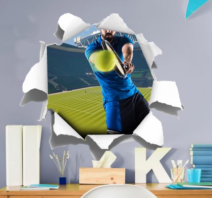 TenStickers - Muurstickers Muurstickers sport 3d tennisbaan