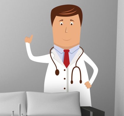TenStickers - Muurstickers Sticker huisdokter met stethoscoop