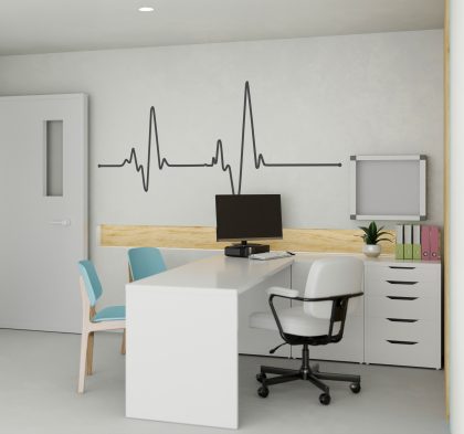 TenStickers - Muurstickers Sticker hartslagritme elektrocardiogram