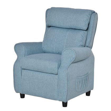 HOMCOM Kinderbank Verstelbare Fauteuil Blauw 58x53x70 cm met Voetensteun Stevig en Comfortabel voor Kinderen 3-8 Jaar | Aosom.nl