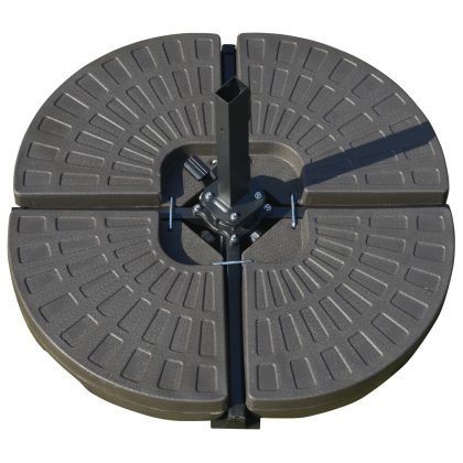 Outsunny parasolgewicht, 4-delig, vulbaar met 17 kg water of 25 kg zand, duurzaam HDPE, weerbestendig, 100 x 100 x 10,5 cm, zwart | Aosom.nl