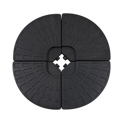 Outsunny parasoolvoet, parasoolvoet, 4 delen, vullbaar, voor 52 kg water of 68 kg zand, gemakkelijk te onderhouden, 48 x 48 x 8 cm, zwart | Aosom.nl
