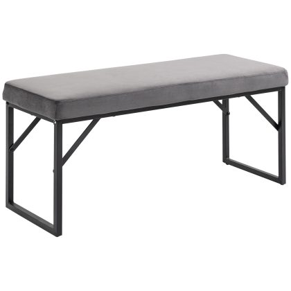 HOMCOM schoenenbank, stijlvolle gangbank, met comfortabele bekleding, duurzaam design, 100 x 40 x 45 cm, donkergrijs, zwart | Aosom.nl