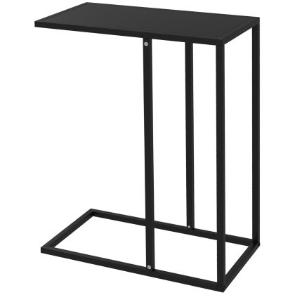 HOMCOM bijzettafel, multifunctionele laptoptafel in C-vorm, stevig stalen frame, ruimtebesparend, 60 x 40 x 70 cm, zwart | Aosom.nl