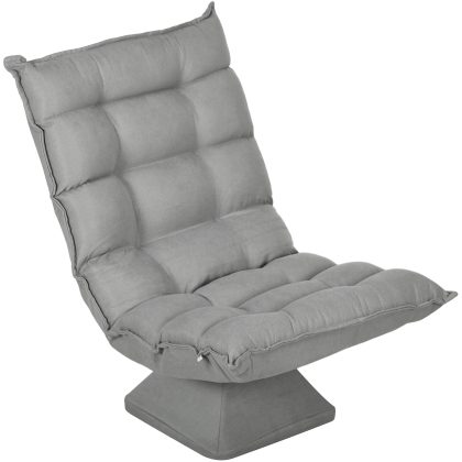 HOMCOM Zitzak, 360° draaibare en ergonomisch, Rugleuning verstelbaar, tot 120 kg Relaxstoel, 62 cm x 70 cm x 95 cm, Lichtgrijs | Aosom.nl