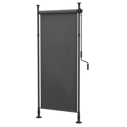Outsunny verstelbaar zonnescherm, vrijstaand, zonder boren, aluminium frame, UV-bescherming, 1,2 x 2,2-3,1 m, donkergrijs | Aosom.nl