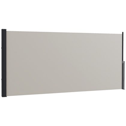 Outsunny uittrekbare zonnescherm, UV-bescherming, waterdicht rolgordijn, eenvoudig te installeren, 3 x 1,4 m, lichtgrijs | Aosom.nl