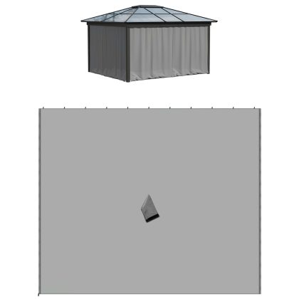 Outsunny partytent zijwand, set van 4, waterdicht, UV-bestendig, voor 3x4m paviljoens, 302x205 cm, eenvoudig te installeren, lichtgrijs | Aosom.nl