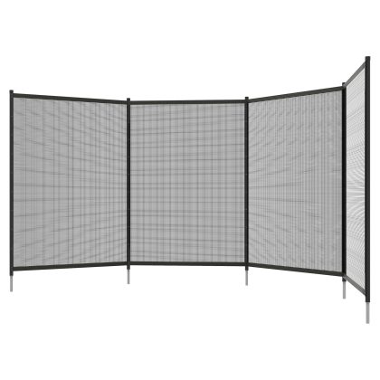 Outsunny tuinhek metaal, 4-delig voor zwembaden, eenvoudig te montage, UV-bestendig roestvrij en lichtgewicht aluminium, 365x126cm, zwart | Aosom.nl