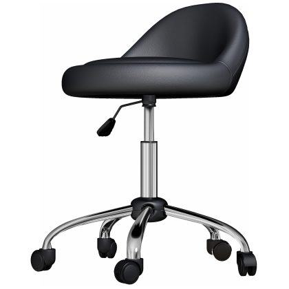 HOMCOM draaibare werkkruk, verstelbare hoogte, comfortabele zitting, 35 x 35 x 83 cm, stevig ontwerp, zwart en zilver | Aosom.nl