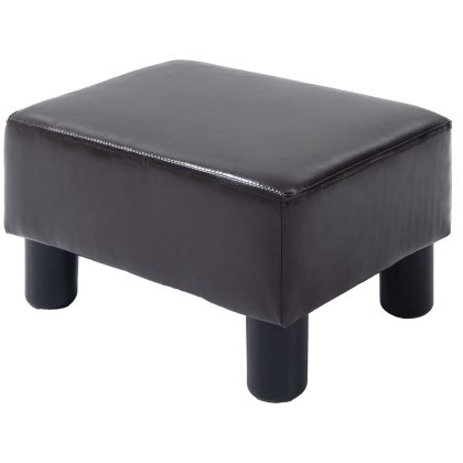 HOMCOM hocker, stijlvol, stoffen bekleding in kunstlederlook, tot 100 kg, multifunctioneel, 40 x 30 x 24 cm, koffiebruin | Aosom.nl