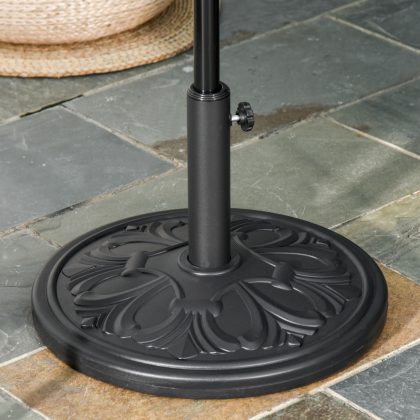 Outsunny parasolvoet, Ø48 x 34 cm, paraplubak, Ø35/Ø38/Ø48mm, voor kunststof + cement, antiek, zwart | Aosom.nl