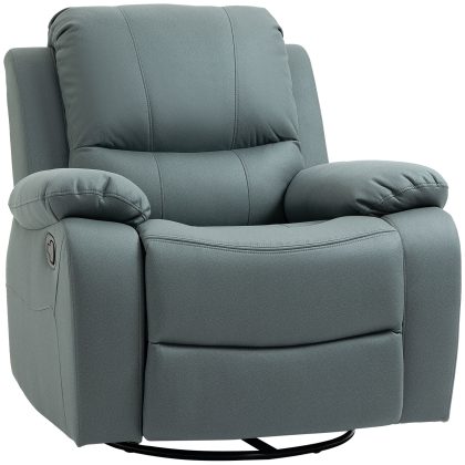 HOMCOM fauteuil, luxe kantelverstelling tot 135°, 360° draaibaar, stevig stalen frame, comfortabel, 93 x 100 x 98 cm, groen | Aosom.nl