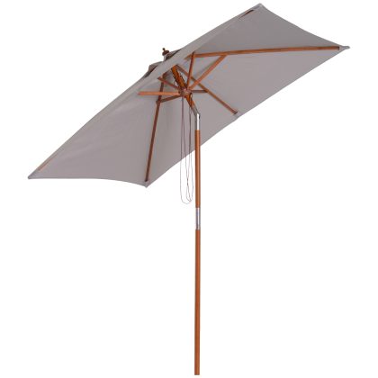 Outsunny zonnescherm, knikbaar, UV-bescherming, 3-delig, weerbestendig, eenvoudig te installeren, 300 x 150 cm, grijs | Aosom.nl