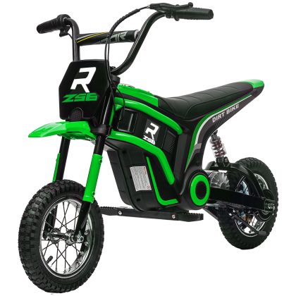 HOMCOM Elektrische Kindermotor, 8-16 km/u instelbare snelheid, met muziek en lichten, voor 8-12 jaar tot 65 kg, 95 x 50 x 70 cm, groen | Aosom.nl