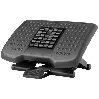 HOMCOM Ergonomische Voetensteun Hoogteverstelbaar 11/13.5/17 cm Massage Rollers Zwart 46x35 cm Onder Bureau Ontspannend Voetcomfort | Aosom.nl