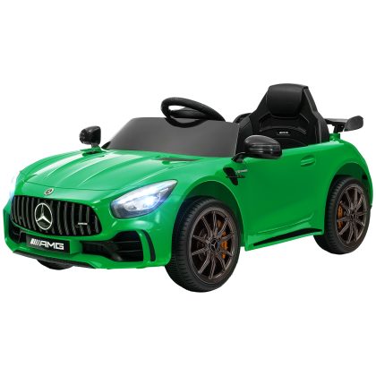 AIYAPLAY Elektrisch Kinderauto, Mercedes, veilig en leuk, afstandsbediening, licht & muziek, 3-5 km/u, 110 x 65 x 50 cm, groen | Aosom.nl