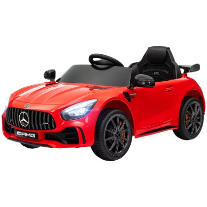 AIYAPLAY elektrische kinderauto, Mercedes, 3-5 km/u, afstandsbediening, licht & muziek, veilig en duurzaam, 110 x 65 x 45 cm, rood | Aosom.nl