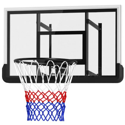 SPORTNOW basketbalring, wandmontage, veerkrachtig en onbreekbaar achterbord, eenvoudig te installeren, duurzaam design, zwart, rood | Aosom.nl