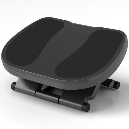 HOMCOM Voetensteun Verstelbaar Hoogte 0 30° Kantelbaar Grijs 45x34x10 16,5 cm Antislip Massage Gestructureerd Oppervlak Eenvoudig Bergen | Aosom.nl