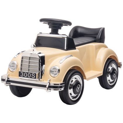 AIYAPLAY Glijauto voor Kinderen Mercedes Benz 300S Ontwerp Beige Met Opbergruimte en Anti-Kantel Voorziening Voor 18-48 Maanden | Aosom.nl