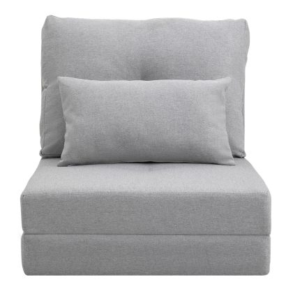 HOMCOM opvouwbare Vloerstoel, 2-in-1 ontwerp, afneembaar kussen, ruimtebesparend, comfortabel, tot 90 kg, 60 x 80 x 56 cm, Grijs | Aosom.nl
