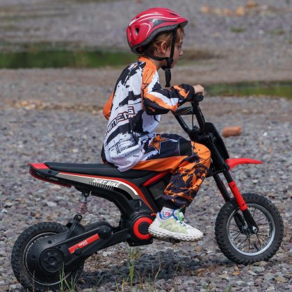 HOMCOM elektrische kindermotorfiets 24V rood voor 8-12 jaar 65 kg draagvermogen toeter verlichting | Aosom.nl