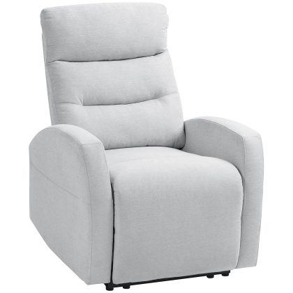 HOMCOM Verstelbare Relaxstoel Modern Gepolsterde Fauteuil Lichtgrijs 140° Kanteling 150 kg Draagvermogen Luxe Comfort Ademende Stof | Aosom.nl