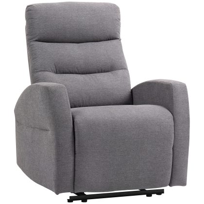 HOMCOM Verstelbare Relaxfauteuil met Voetsteun, Moderne Gepolsterde Stoel, Donkergrijs