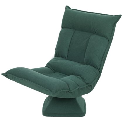HOMCOM vloerstoel met 5-voudig verstelbare rugleuning draaibaar moderne polsterstoel groen 62x70x95 cm voor meditatie ontspanning | Aosom.nl