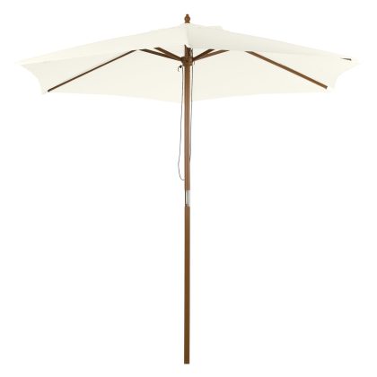 Outsunny zonnescherm, 3-delig bamboe, UV-bestendig, eenvoudig te monteren, ideale schaduwoplossing, 180 x 300 cm, crème | Aosom.nl