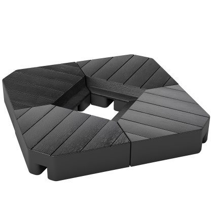 Outsunny Vulbare parasolvoet gewichten, voor water en zand, Kunststof, 80L x 80B x 13H cm, Zwart