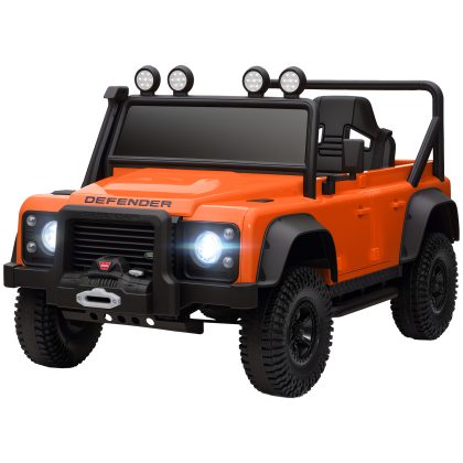 AIYAPLAY Kinder Elektroauto Land Rover Defender 12V Met Afstandsbediening MP3 & LED Licht Zacht Start voor Kinderen 3-6 Jaar | Aosom.nl