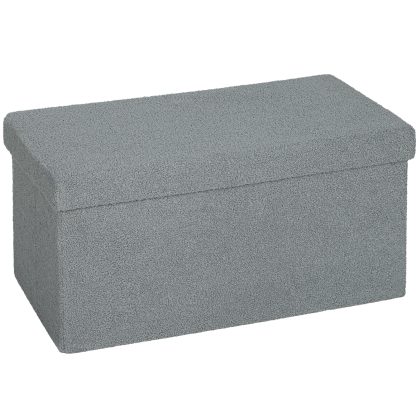 HOMCOM Opberghocker met Verborgen Opbergruimte 84L Gestoffeerde Bank Donkergrijs 76x38x38 cm Max 120 kg Slaapkamer en Woonkamer | Aosom.nl